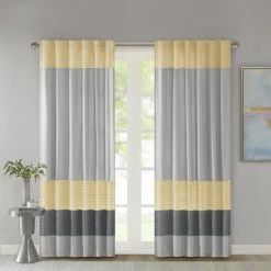Buy 🧨 Madison Park Infinity Polyoni Pintuck Single Window Curtain Panel Grey 😉