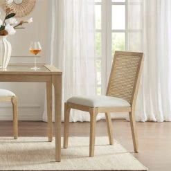 Best Pirce ❤️ Madison Park Ashe Natural Dining Chair Set Of 2 🔥