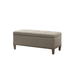 Promo 🤩 Madison Park Tessa Light Grey Tufted Top Soft Close Storage Bench 🔥 -Madison Park Sales unnamed file 1101