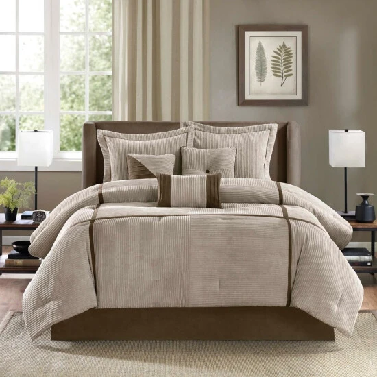Cheap 𧨠Madison Park Houston Taupe 7-Piece Comforter Set β 3 Cheap 𧨠Madison Park Houston Taupe 7-Piece Comforter Set β