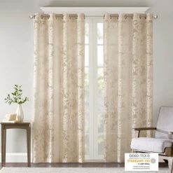 Best Pirce 🥰 Madison Park Kauna Palm Leaf Burnout Window Sheer Natural 🤩 -Madison Park Sales unnamed file 1173