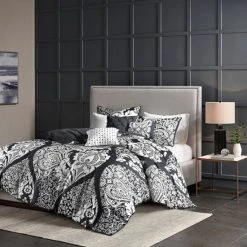Outlet ❤️ Madison Park Marcella Printed 6 Piece Duvet Cover Set (Insert Excluded) Black 🥰 -Madison Park Sales unnamed file 1182