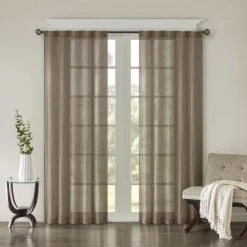 Buy ❤️ Madison Park Kaylee Solid Crushed Sheer Window Curtain Pair Spice ⭐ -Madison Park Sales unnamed file 1210