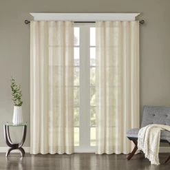 Buy ❤️ Madison Park Kaylee Solid Crushed Sheer Window Curtain Pair Spice ⭐ -Madison Park Sales unnamed file 1211