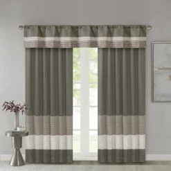 Brand new 🔥 Madison Park Infinity Polyoni Pintuck Window Valance Black 👏 -Madison Park Sales unnamed file 1291