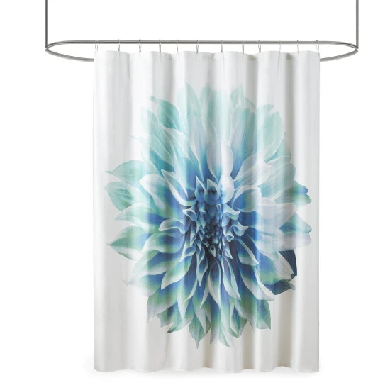 Buy ✔️ Madison Park Quinn Printed Floral Cotton Shower Curtain Aqua ⭐ 7 Buy ✔️ Madison Park Quinn Printed Floral Cotton Shower Curtain Aqua ⭐ - Image 5