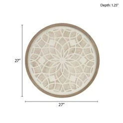 Best deal 😀 Madison Park Leah Natural/ White Medallion Wood Wall Decor ✨ -Madison Park Sales unnamed file 1362