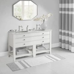 Outlet 🛒 Madison Park Spa Cotton Reversible Bath Rug Blue 😉 -Madison Park Sales unnamed file 1374