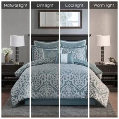 Promo 🧨 Madison Park Dillon 8 Piece Jacquard Comforter Set Aqua ⭐ -Madison Park Sales unnamed file 140