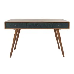Hot Sale 😀 Madison Park Howard 3-drawer Writing Desk Pecan/ Blue 👏 -Madison Park Sales unnamed file 1514