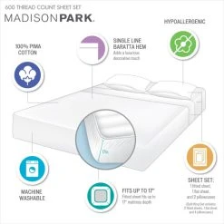 Best reviews of ✔️ Madison Park 600 Thread Count Pima Cotton Sheet Set White 🧨 -Madison Park Sales unnamed file 1579