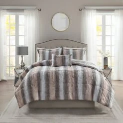 Best Pirce 👍 Madison Park Marselle Faux Fur Comforter Set Sand 🧨