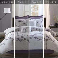 Cheapest 🎁 Madison Park Isabella Grey And Purple 8 Piece Cotton Comforter Set ❤️ -Madison Park Sales unnamed file 1700