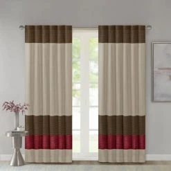 Best reviews of ✨ Madison Park Tradewinds Polyoni Pintuck Single Curtain Panel - 50 X 84 Red 🧨