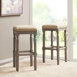 Outlet 🤩 Madison Park Kagen Bar Stool Set Of 2 Gray 💯