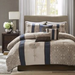 Best reviews of 💯 Madison Park Blaine Navy 7 Piece Jacquard Comforter Set 👏