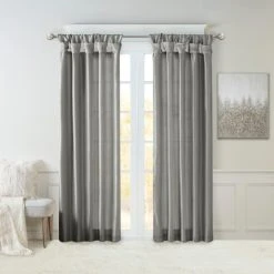 Brand new 🥰 Madison Park Natalie Twisted Tab Lined Single Curtain Panel Silver 🔔 -Madison Park Sales unnamed file 212