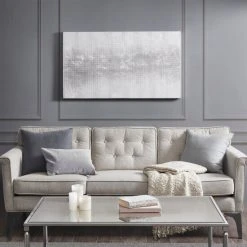 Buy ⭐ Madison Park Silver Trellis Heavy Textured Canvas With Glitter Embellishment ✨