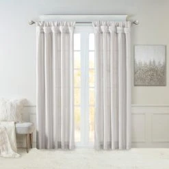 Brand new 🥰 Madison Park Natalie Twisted Tab Lined Single Curtain Panel Silver 🔔 -Madison Park Sales unnamed file 216
