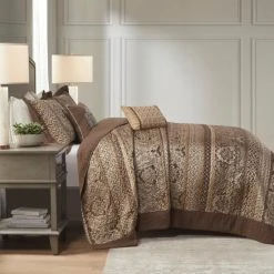 New 😀 Madison Park Venetian Brown/ Gold 5 Pieces Oversized Jacquard Bedspread Set 🥰 -Madison Park Sales unnamed file 2217