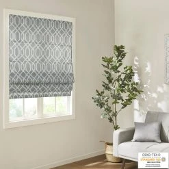 Cheapest 😀 Madison Park Tatum Printed Ogee Texture Light Filtering Cordless Roman Shade White 😉 -Madison Park Sales unnamed file 2230