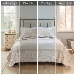 New 👍 Madison Park Kellen Reversible Cotton Coverlet Set Cream/blush 🤩 -Madison Park Sales unnamed file 2237