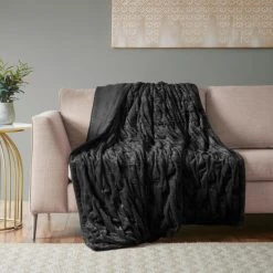 Best Pirce 🛒 Madison Park Luxury Ruched Faux Fur Throw Grey 🌟 -Madison Park Sales unnamed file 2344