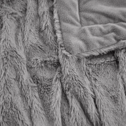 Best Pirce 🛒 Madison Park Luxury Ruched Faux Fur Throw Grey 🌟 -Madison Park Sales unnamed file 2345