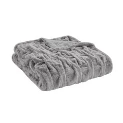 Best Pirce 🛒 Madison Park Luxury Ruched Faux Fur Throw Grey 🌟 -Madison Park Sales unnamed file 2346