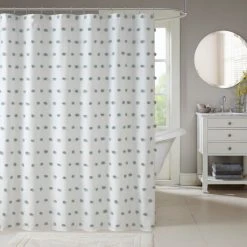 Promo ⌛ Madison Park Lauren Shower Curtain Black 👏