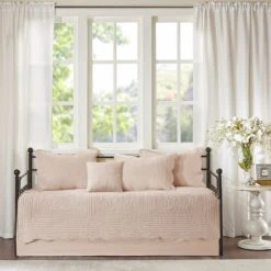 Flash Sale 🥰 Madison Park Venice 6 Pieces Quilted Daybed Cover Set With Scalloped Edges Pink ⭐