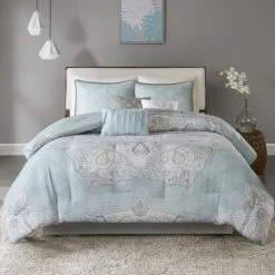 Brand new 🔥 Madison Park Joanna Seafoam Cotton Sateen 7-piece Comforter Set 🔥