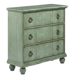 New 👏 Madison Park Scripta Green Bun Foot 3-drawer Chest 😀 -Madison Park Sales unnamed file 2540