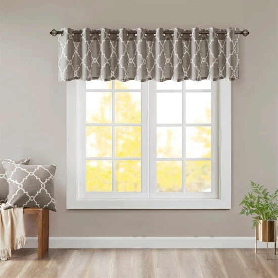 Buy π Madison Park Westmont Fretwork Print Grommet Window Valance - 50x18" Beige π 3 Buy π Madison Park Westmont Fretwork Print Grommet Window Valance - 50x18" Beige π
