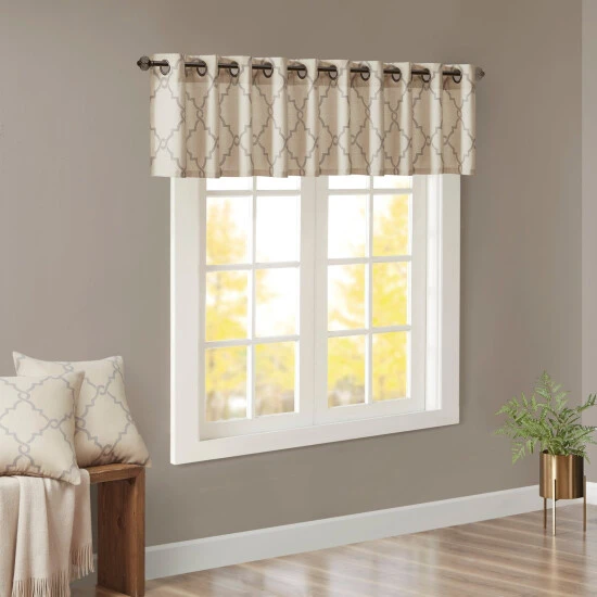 Buy π Madison Park Westmont Fretwork Print Grommet Window Valance - 50x18" Beige π 10 Buy π Madison Park Westmont Fretwork Print Grommet Window Valance - 50x18" Beige π - Image 8