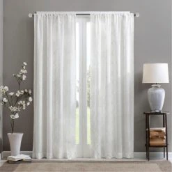 Top 10 😉 Madison Park Iris Embroidered Diamond Sheer Single Curtain Panel White/grey 👍 -Madison Park Sales unnamed file 2591