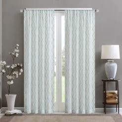 Top 10 😉 Madison Park Iris Embroidered Diamond Sheer Single Curtain Panel White/grey 👍 -Madison Park Sales unnamed file 2593