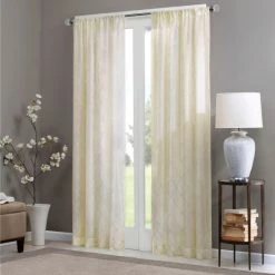Top 10 😉 Madison Park Iris Embroidered Diamond Sheer Single Curtain Panel White/grey 👍 -Madison Park Sales unnamed file 2598