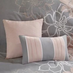 Best Pirce 🤩 Madison Park Brianna Grey/ Blush Cotton Sateen Printed Comforter Set ✔️ -Madison Park Sales unnamed file 2603