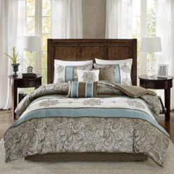 Top 10 ✨ Madison Park Lorraine Blue Jacquard 7-Piece Comforter Set 🎉
