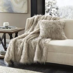 Best Pirce 😍 Madison Park Adelaide Luxury Faux Fur Year Round Premium Throw Natural 🥰 -Madison Park Sales unnamed file 2669