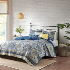 New 👍 Madison Park Moraga Blue Boho Coverlet Set 👏 -Madison Park Sales unnamed file 2698