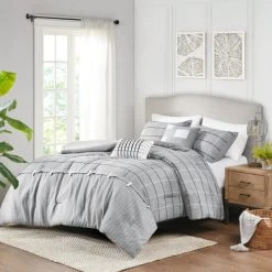 Top 10 ❤️ Madison Park Elm Gray 5 Piece Faux Linen Jacquard Comforter Set 😀 -Madison Park Sales unnamed file 2739