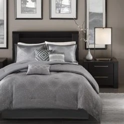 Cheapest 🛒 Madison Park Crawford Grey Jacquard 7-piece Comforter Set ❤️