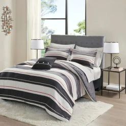 Best deal 🥰 Madison Park Essentials Lydon Gray/Charcoal Reversible Complete Bedding Set 🌟 -Madison Park Sales unnamed file 2845