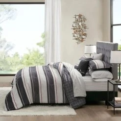 Best deal 🥰 Madison Park Essentials Lydon Gray/Charcoal Reversible Complete Bedding Set 🌟 -Madison Park Sales unnamed file 2847