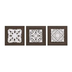 Promo 😀 Madison Park White Mandala Trinity White/ Brown 3D Embellished Linen Canvas 3 Piece Wall Art 🌟 -Madison Park Sales unnamed file 2854