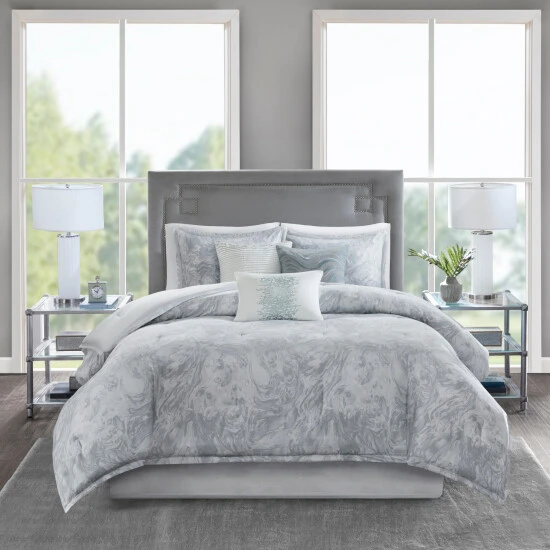 Best Pirce ✨ Madison Park Nowell 7-piece Marble Pattern Cotton Sateen Comforter Set Grey ⌛ 3 Best Pirce ✨ Madison Park Nowell 7-piece Marble Pattern Cotton Sateen Comforter Set Grey ⌛