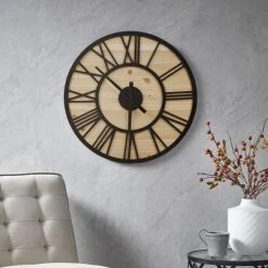 Promo 😉 Madison Park Mason Wall Clock Natural/black 😍