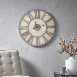 Promo 😉 Madison Park Mason Wall Clock Natural/black 😍 -Madison Park Sales unnamed file 2881